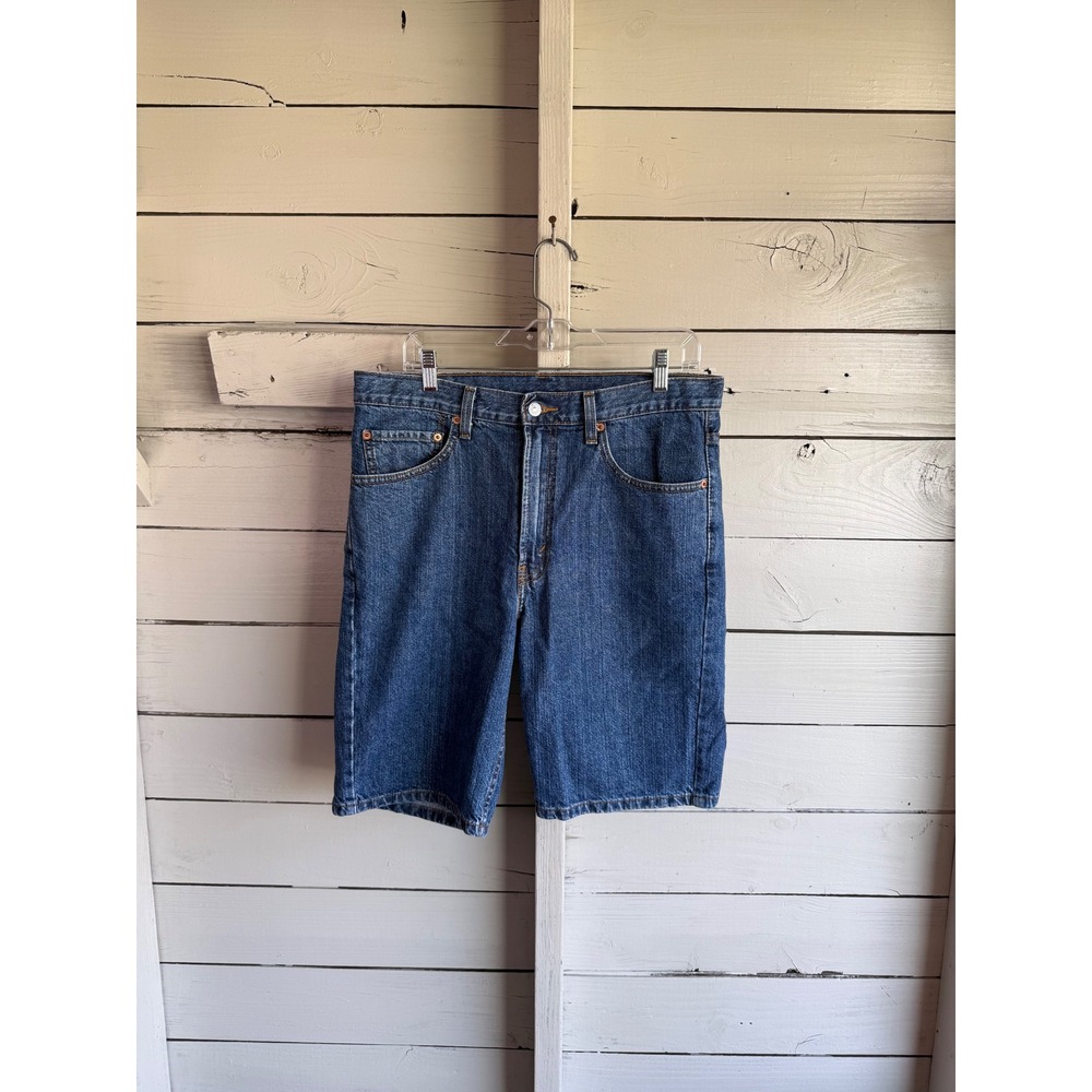 Levis 505 Regular Fit Denim Shorts Mens 34 Blue Medium Wash Jean Shorts Cotton